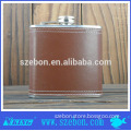 2014Hot sales High quality stainless steel hip fask with leather wrapped